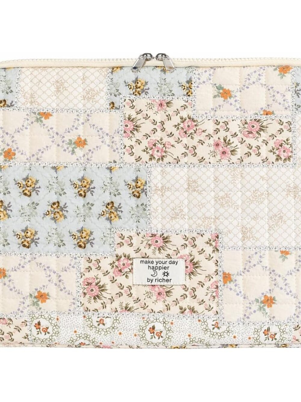 Puffy Laptop Sleeve 13 Inch Cute Quilted Laptop Protective Case Padded Floral Co